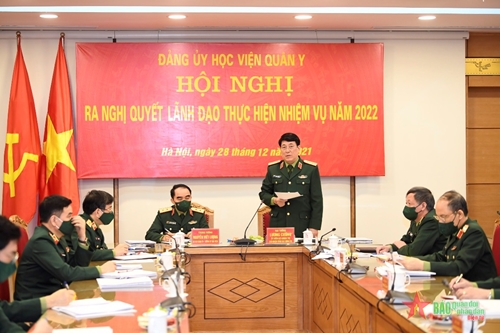 Đại tướng Lương Cường dự chỉ đạo Hội nghị Đảng ủy Học viện Quân y
